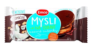 Emco Mysli Ovesné sušenky polomáčené kokosové 60 g