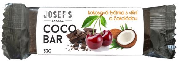 Josef's snacks Kokosová tyčinka višeň a čokoláda 33 g