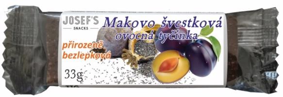 Josef's snacks Makovo švestková bez lepku 33 g