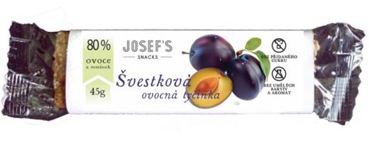 Josef's snacks Ovocná švestková tyčinka 45 g