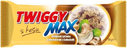 Twiggy Max s kešu polomáčená v čokoládě 35 g